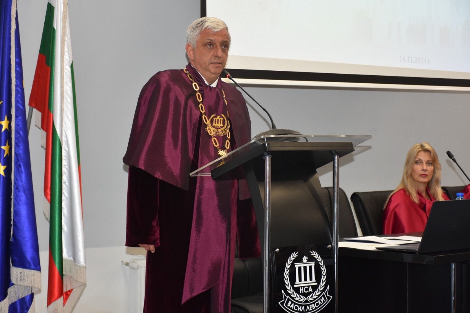 The Bulgarian Patriarch Daniel blessed the academic community of NAA with a water blessing on Academy Day