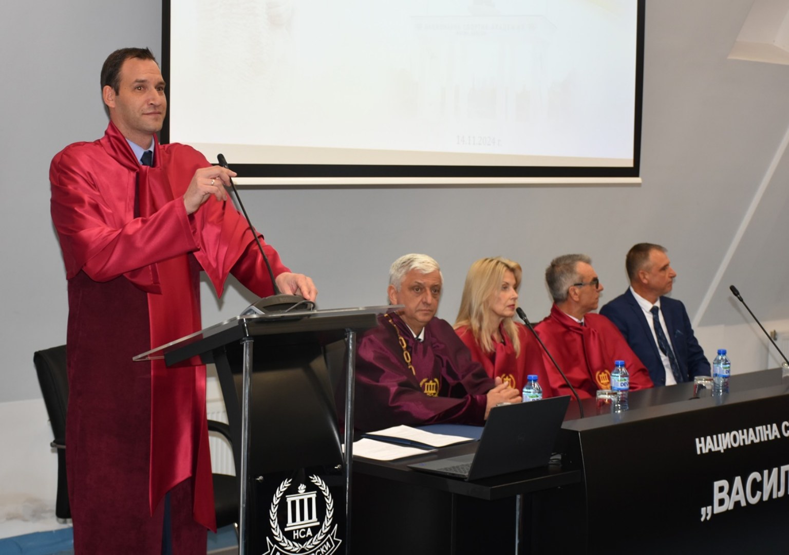 The Bulgarian Patriarch Daniel blessed the academic community of NAA with a water blessing on Academy Day